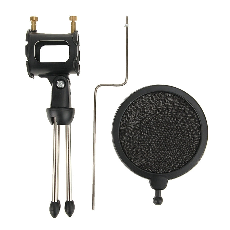 Universal Adjustable Desktop Mini Microphone Tripod Stand with Windscreen Cover for Diameter 21-35cm Microphone