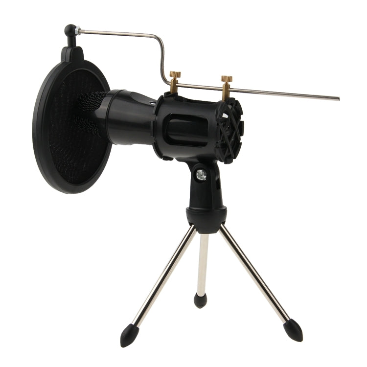Universal Adjustable Desktop Mini Microphone Tripod Stand with Windscreen Cover for Diameter 21-35cm Microphone