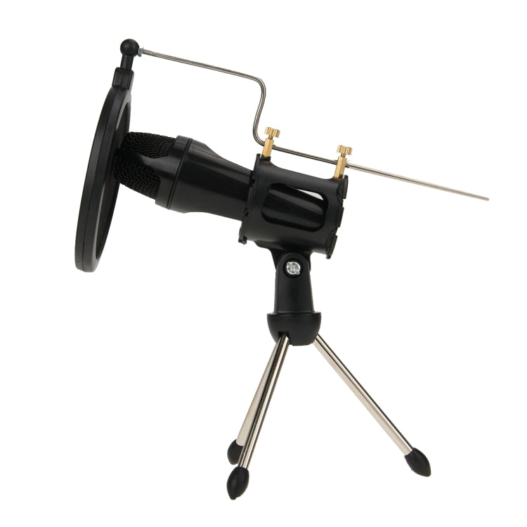Universal Adjustable Desktop Mini Microphone Tripod Stand with Windscreen Cover for Diameter 21-35cm Microphone