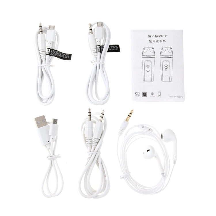 Stylish Microphone with Audio Cables & Charging Cable & Headphone for iPhone & Android Smart Phone(Gold)