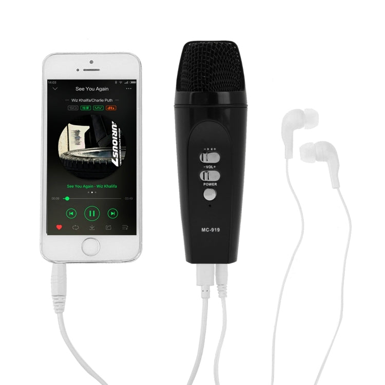 Stylish Microphone with Audio Cables & Charging Cable & Headphone for iPhone & Android Smart Phone(Black)