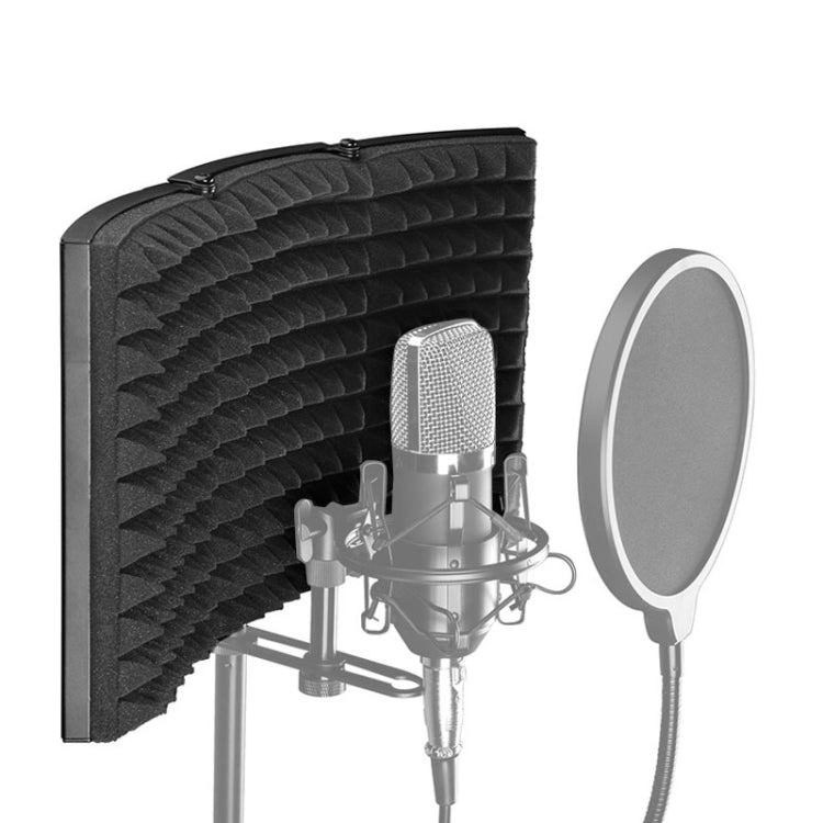 RODD GY303 Foldable Adjustable Studio Recording Microphone Isolator Panel (Black)