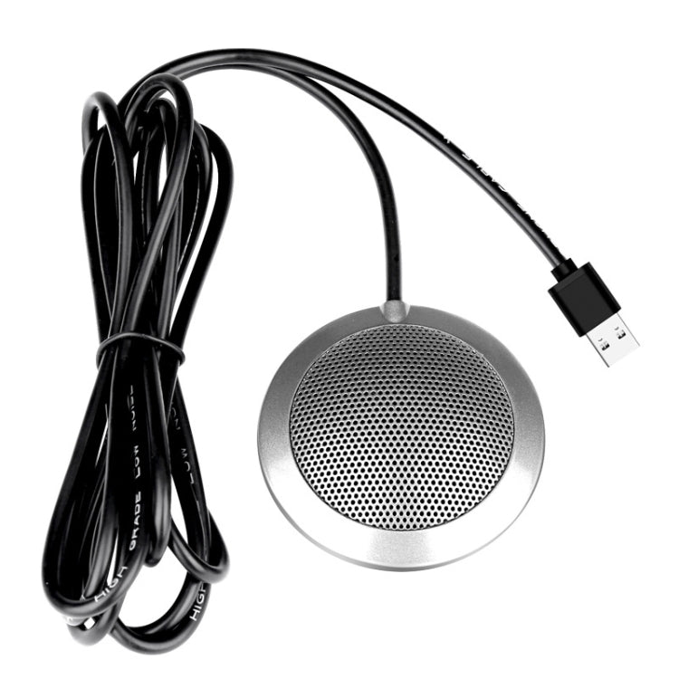 RODD USB Plug Desktop Microphone Omnidirectional Condenser Microphone, Compatible with PC / Mac for Live Broadcast Show, KTV, etc.(Silver)