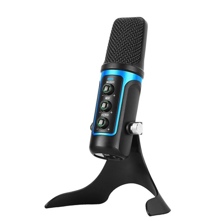 RODD Warrior USB ECHO Sound Recording Condenser Microphone with Holder, Compatible with PC / Mac for Live Broadcast Show, KTV, etc.(Blue)