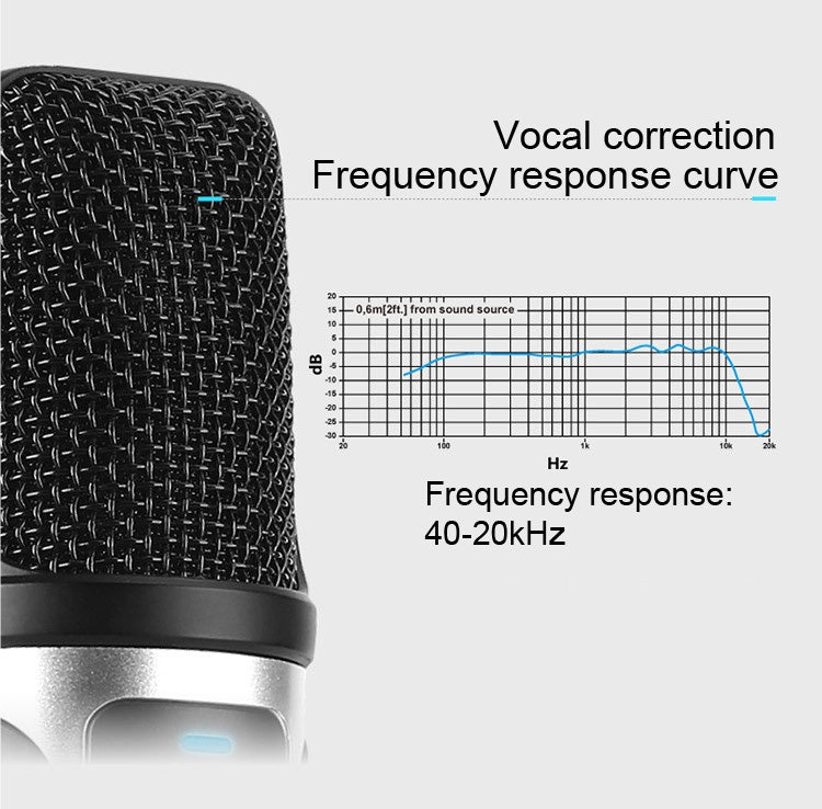RODD Warrior USB ECHO Sound Recording Condenser Microphone with Holder, Compatible with PC / Mac for Live Broadcast Show, KTV, etc.(Blue)