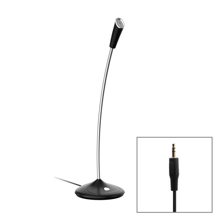 BK Desktop Gooseneck Adjustable 3.5mm Plug Wired Omnidirectional Mic Audio Microphone, Compatible with PC / Mac for Live Broadcast, Show, KTV, Online Chatting, etc.
