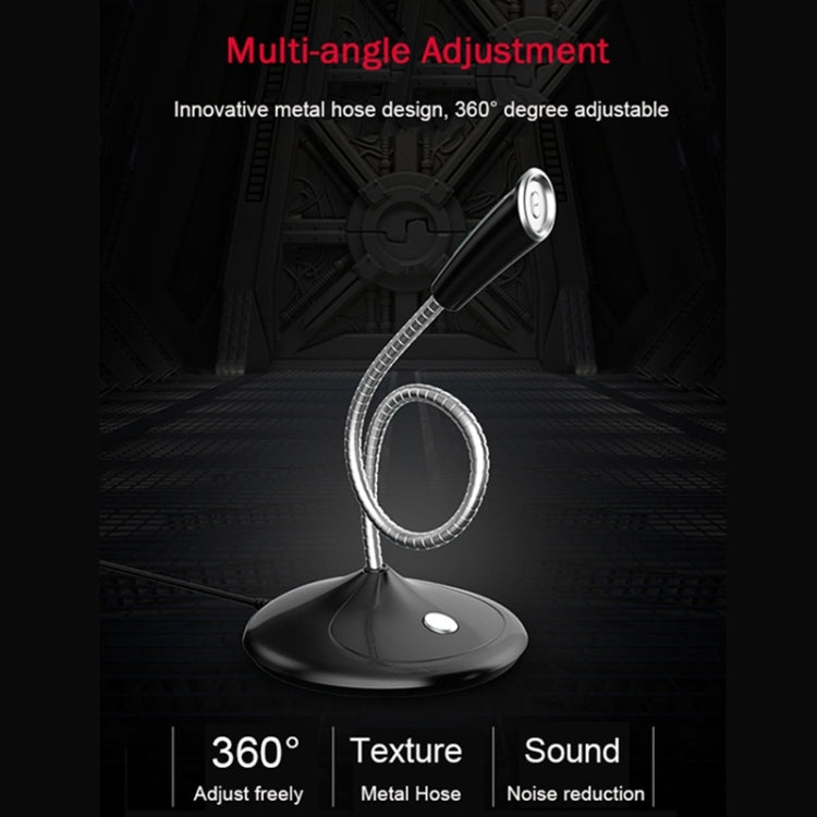 BK Desktop Gooseneck Adjustable 3.5mm Plug Wired Omnidirectional Mic Audio Microphone, Compatible with PC / Mac for Live Broadcast, Show, KTV, Online Chatting, etc.