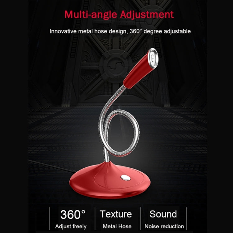 BK Desktop Gooseneck Adjustable 3.5mm Plug Wired Omnidirectional Mic Audio Microphone, Compatible with PC / Mac for Live Broadcast, Show, KTV, Online Chatting, etc.