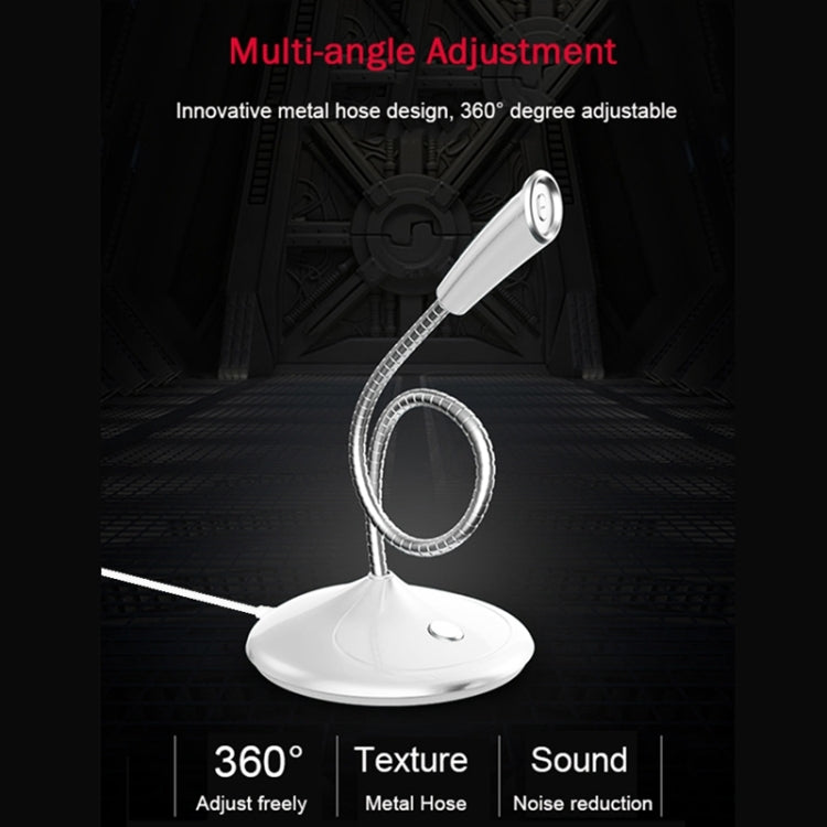 BK Desktop Gooseneck Adjustable 3.5mm Plug Wired Omnidirectional Mic Audio Microphone, Compatible with PC / Mac for Live Broadcast, Show, KTV, Online Chatting, etc.