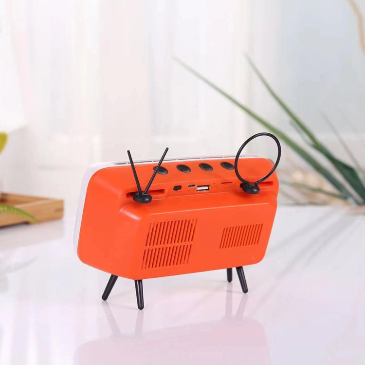 PTH-800 3W Retro TV Modeling Wireless Bluetooth Speaker with Mobile Phone Holder & Radio Function, Support Card & Call