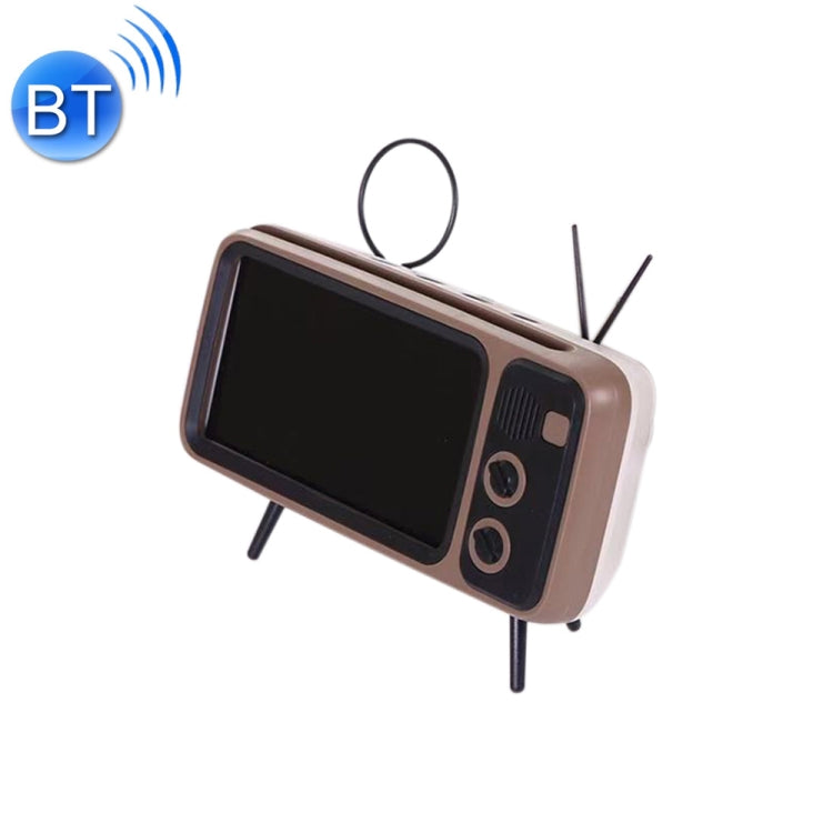 PTH-800 3W Retro TV Modeling Wireless Bluetooth Speaker with Mobile Phone Holder & Radio Function, Support Card & Call