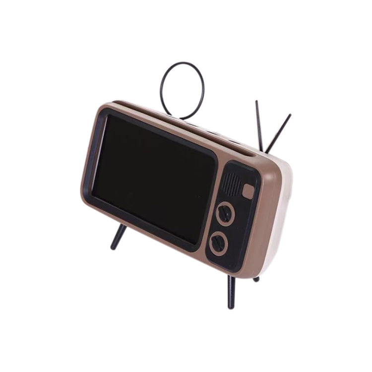 PTH-800 3W Retro TV Modeling Wireless Bluetooth Speaker with Mobile Phone Holder & Radio Function, Support Card & Call