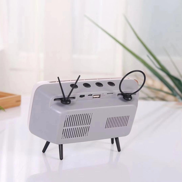 PTH-800 3W Retro TV Modeling Wireless Bluetooth Speaker with Mobile Phone Holder & Radio Function, Support Card & Call