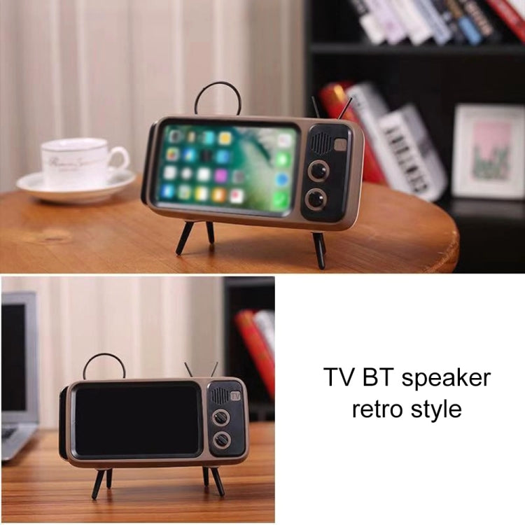 PTH-800 3W Retro TV Modeling Wireless Bluetooth Speaker with Mobile Phone Holder & Radio Function, Support Card & Call
