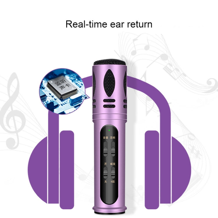 K13 DC 5V Capacitive K Song Live Shouting Mai Microphone Dual Mobile Phone Recording Bracket Kit
