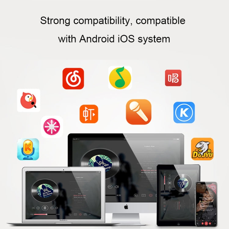 K13 DC 5V Capacitive K Song Live Shouting Mai Microphone Dual Mobile Phone Recording Bracket Kit