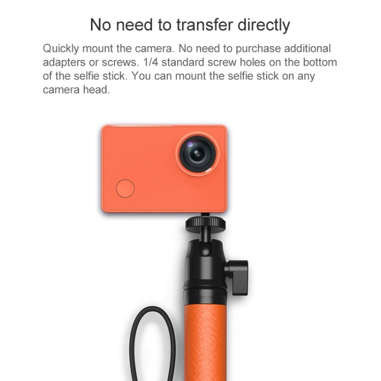 Original Xiaomi Youpin SEABIRD Retractable Leather Handle Aviation Aluminum Alloy 4K Sports Camera Selfie Stick with Rubber Hand Strap(Blue)