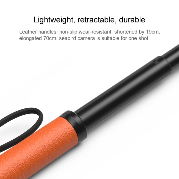 Original Xiaomi Youpin SEABIRD Retractable Leather Handle Aviation Aluminum Alloy 4K Sports Camera Selfie Stick with Rubber Hand Strap(Blue)