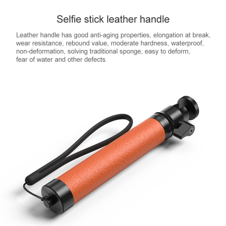 Original Xiaomi Youpin SEABIRD Retractable Leather Handle Aviation Aluminum Alloy 4K Sports Camera Selfie Stick with Rubber Hand Strap(Blue)