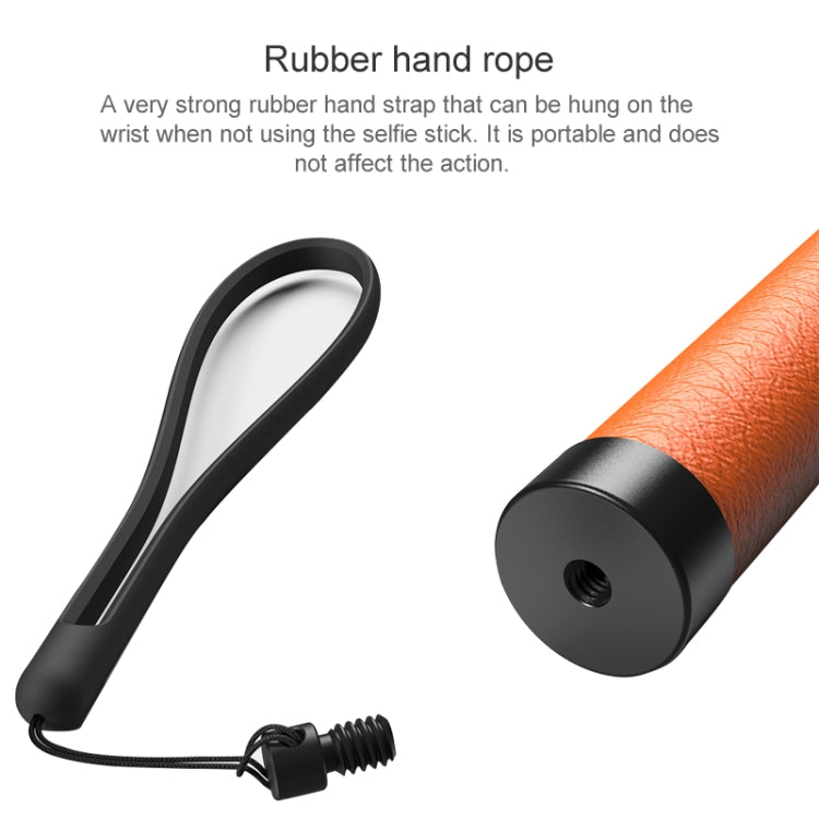 Original Xiaomi Youpin SEABIRD Retractable Leather Handle Aviation Aluminum Alloy 4K Sports Camera Selfie Stick with Rubber Hand Strap(Blue)