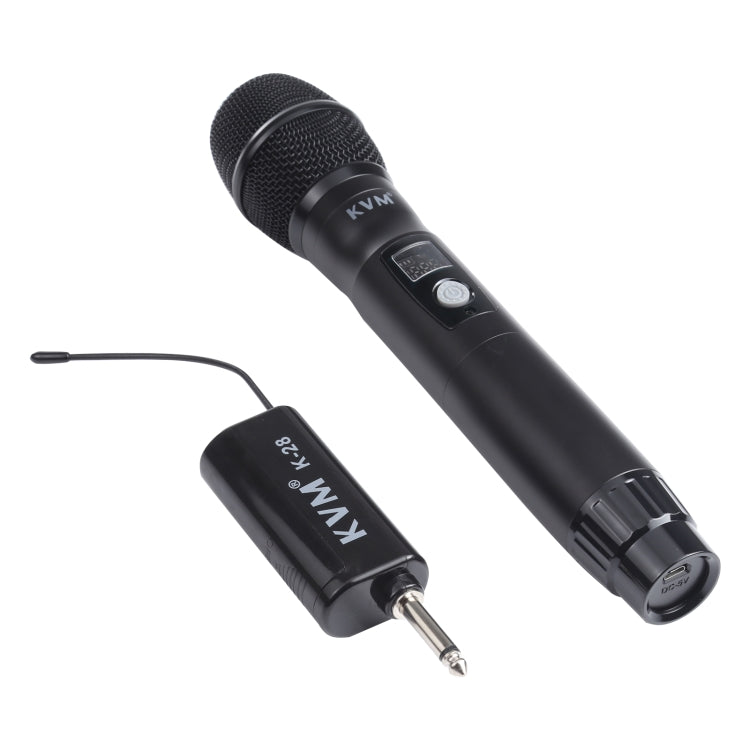 KVM KV-28 1-to-2 Handheld UHF/VHF Wireless Microphones with Receiver(Black)