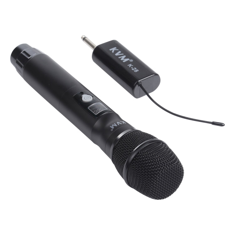 KVM KV-28 1-to-2 Handheld UHF/VHF Wireless Microphones with Receiver(Black)