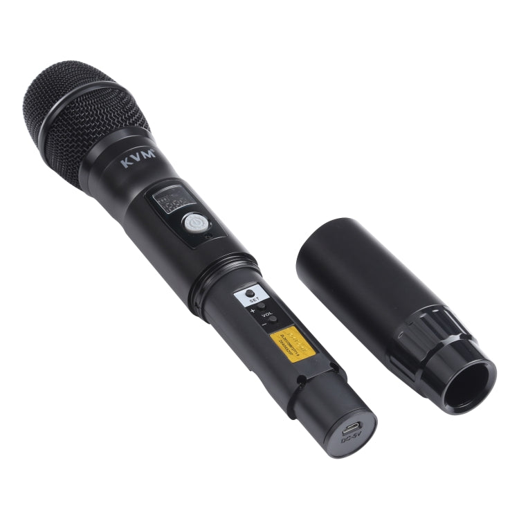 KVM KV-28 1-to-2 Handheld UHF/VHF Wireless Microphones with Receiver(Black)
