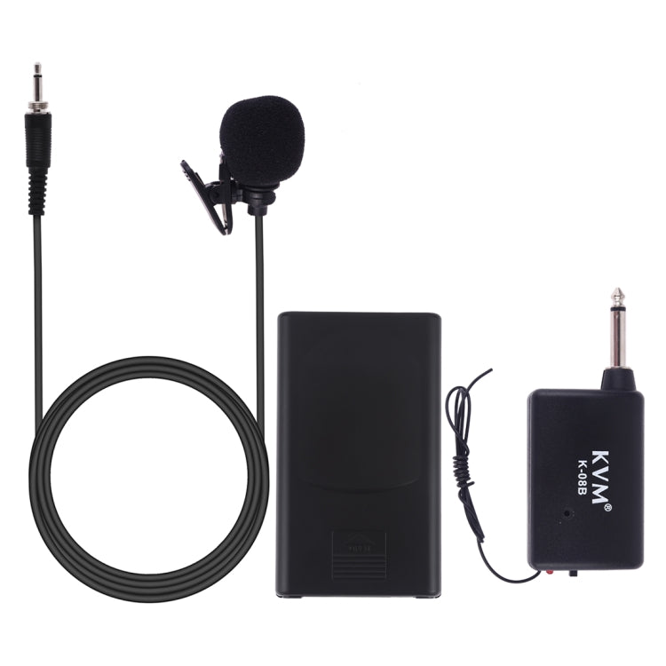 KVM K-08B Lavalier Wireless Microphone with Receiver(Black)