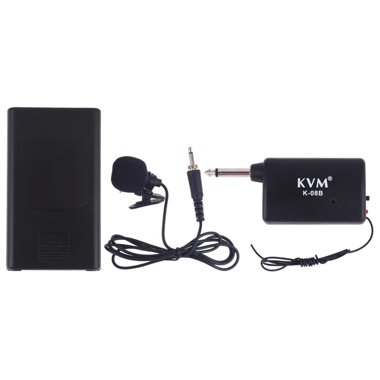 KVM K-08B Lavalier Wireless Microphone with Receiver(Black)