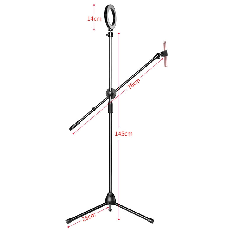 Desktop Mobile Phone Overhead Bracket Photography Micro-Course Video Recording Live Broadcasting Tripod,Single-camera Setup + Light Supplementary Lamp