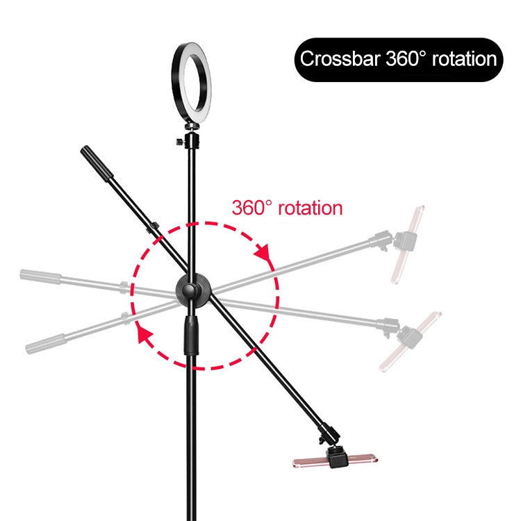 Desktop Mobile Phone Overhead Bracket Photography Micro-Course Video Recording Live Broadcasting Tripod,Single-camera Setup + Light Supplementary Lamp