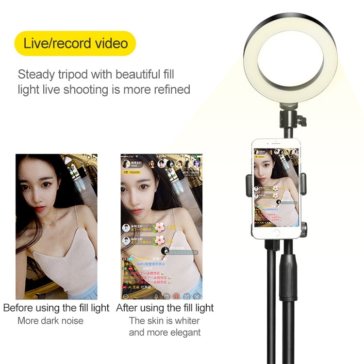 Desktop Mobile Phone Overhead Bracket Photography Micro-Course Video Recording Live Broadcasting Tripod,Single-camera Setup + Light Supplementary Lamp
