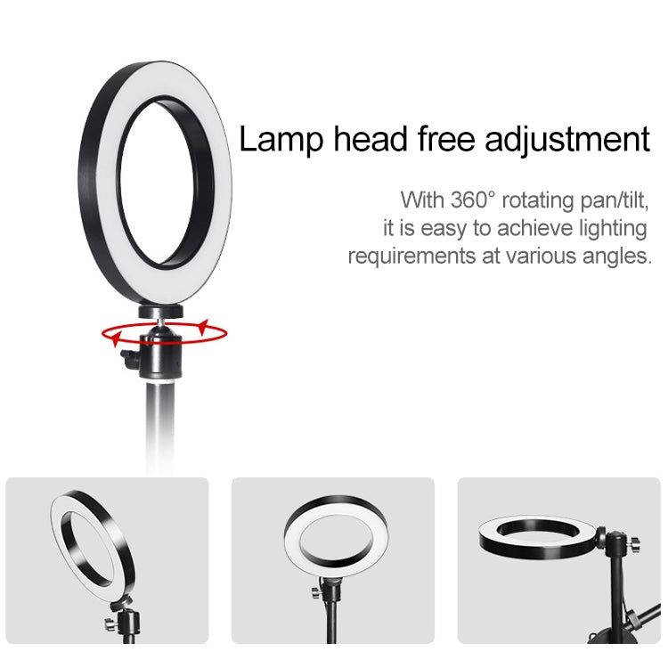 Desktop Mobile Phone Overhead Bracket Photography Micro-Course Video Recording Live Broadcasting Tripod,Single-camera Setup + Light Supplementary Lamp