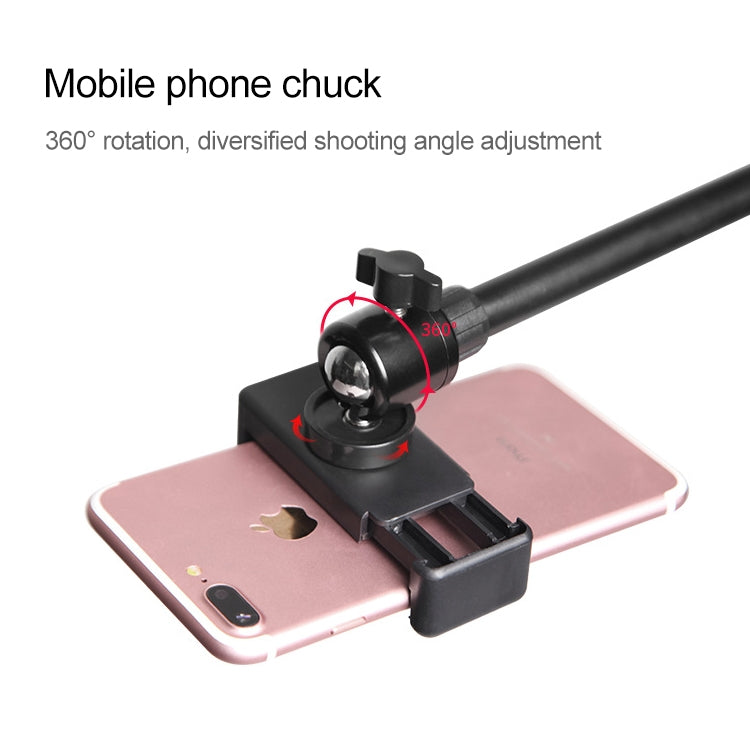 Desktop Mobile Phone Overhead Bracket Photography Micro-Course Video Recording Live Broadcasting Tripod,Single-camera Setup + Light Supplementary Lamp