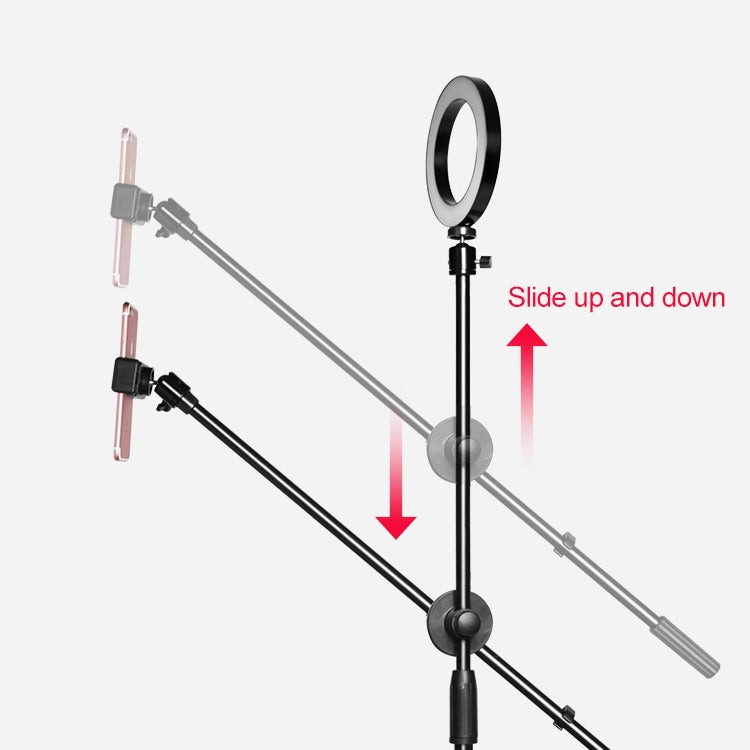 Desktop Mobile Phone Overhead Bracket Photography Micro-Course Video Recording Live Broadcasting Tripod,Single-camera Setup + Light Supplementary Lamp