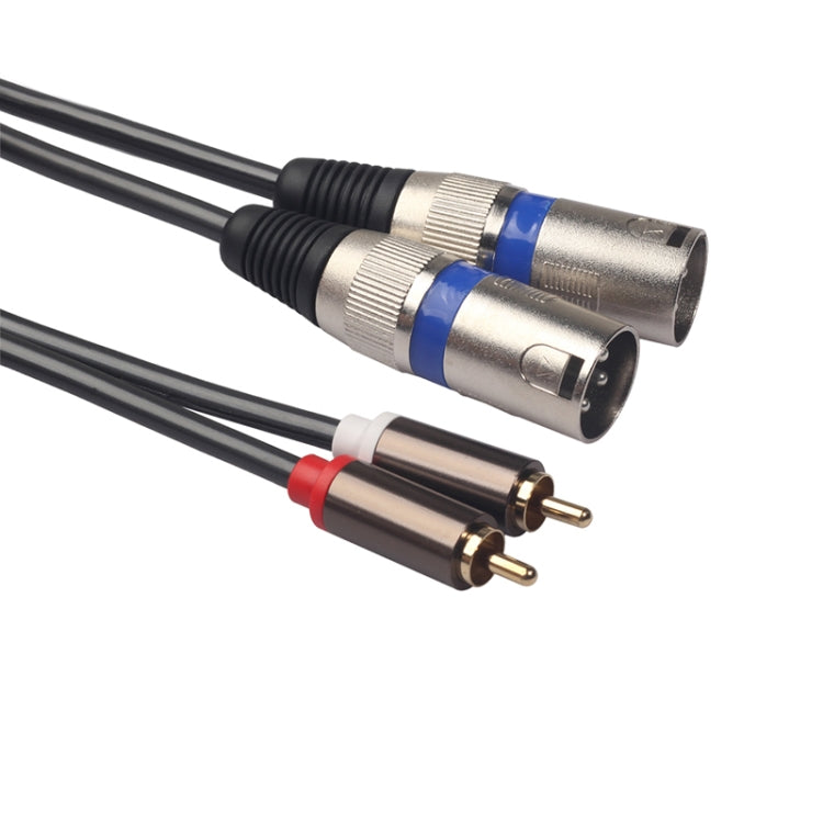 366155-15 2 RCA Male to 2 XLR 3 Pin Male Audio Cable, Length: 1.5m