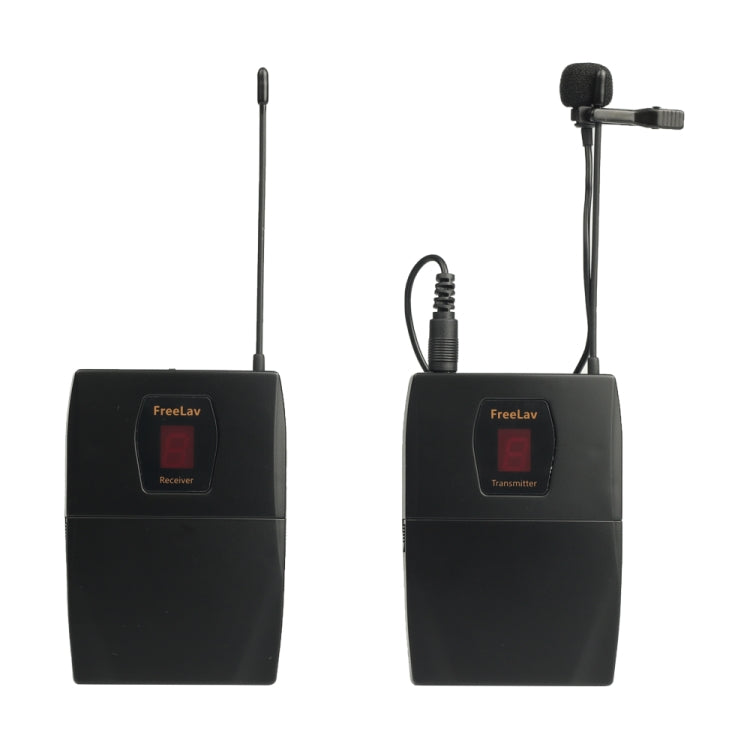 FreeLav UHF Wireless Lavalier Microphone with Transmitter and Receiver for Smartphones, DSLR Cameras and Video Cameras (Black)
