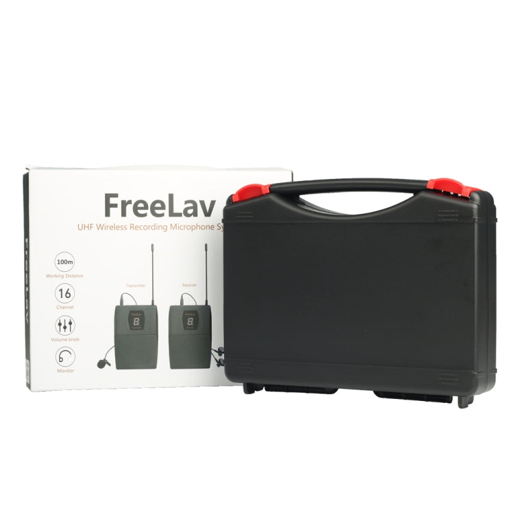 FreeLav UHF Wireless Lavalier Microphone with Transmitter and Receiver for Smartphones, DSLR Cameras and Video Cameras (Black)