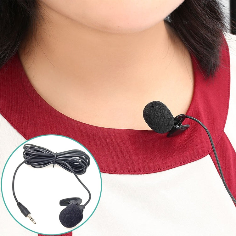 ZJ002MR Stereo 2.5mm Straight Plug Car Sun Visor Wireless Interpreter Tour Guide Megaphone Lavalier Wired Microphone, Length: 3m