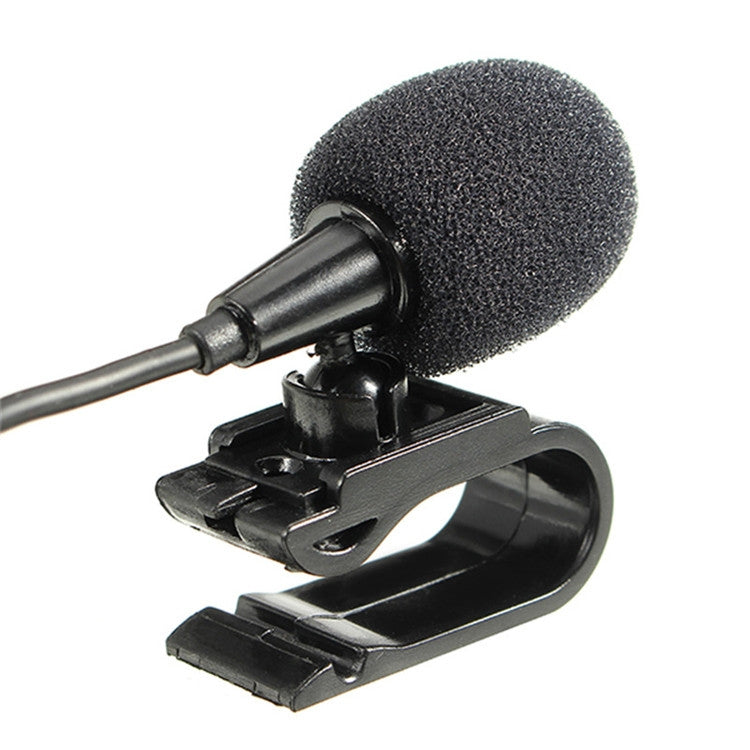 ZJ025MR Stick-on Clip-on Lavalier Stereo Microphone for Car GPS / Bluetooth Enabled Audio DVD External Mic, Cable Length: 3m, 90 Degree Elbow 2.5mm Jack