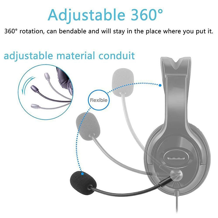 ZJ033MR-03 19cm Stereo 3.5mm Straight Plug Gaming Headset Sound Card Live Microphone