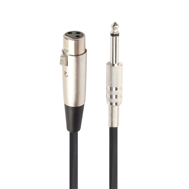 7.6m XLR 3-Pin Female to 1/4 inch (6.35mm) Mono Shielded Microphone Mic Cable