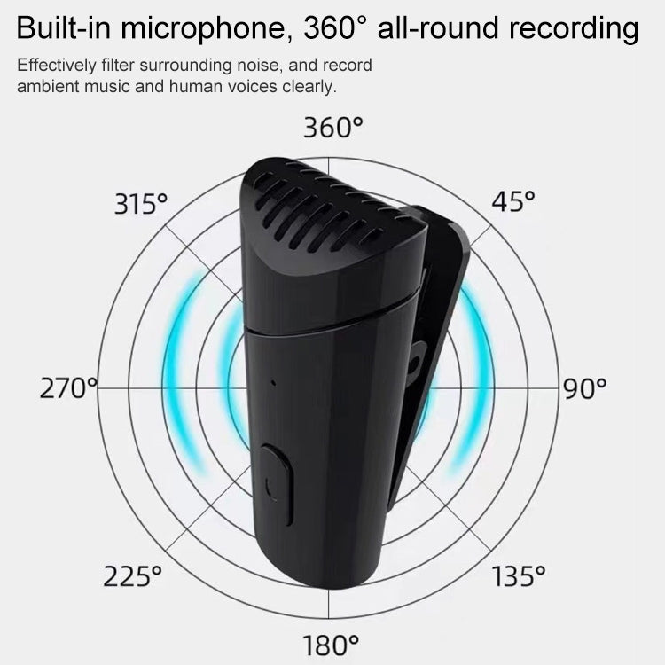 MY-M6 USB-C / Type-C Port Portable Smart Noise Reduction 2.4GHz Wireless Microphone with Clip
