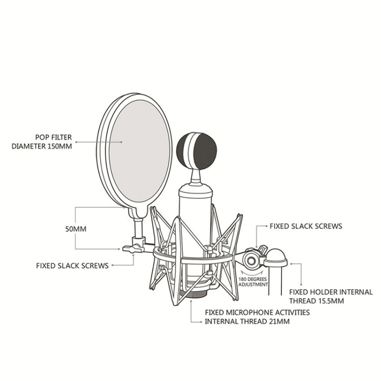 SH-101 Live Microphone ABS Shockproof Bracket (Black)