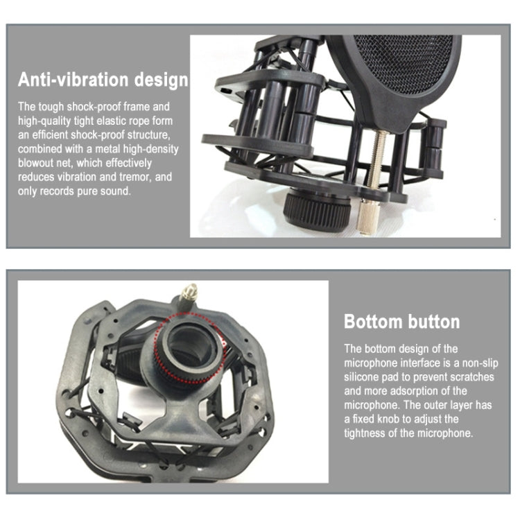 T43 Live Microphone ABS Shockproof Bracket (Black)