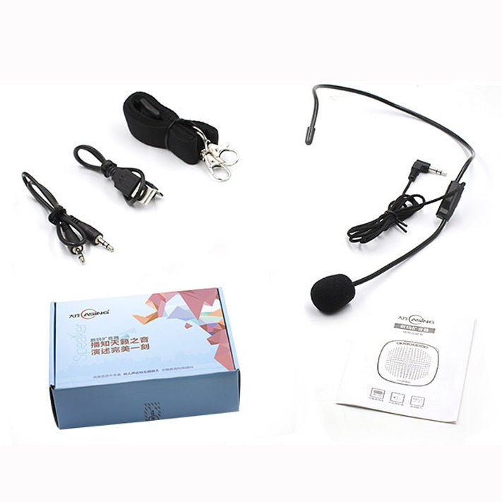 ASiNG S1015 5W Multi-function Portable Little Bee Voice Amplifier Speaker with Wired Microphone for Teacher / Tourist Guide, Support TF Card & Audio Input Function(Black)