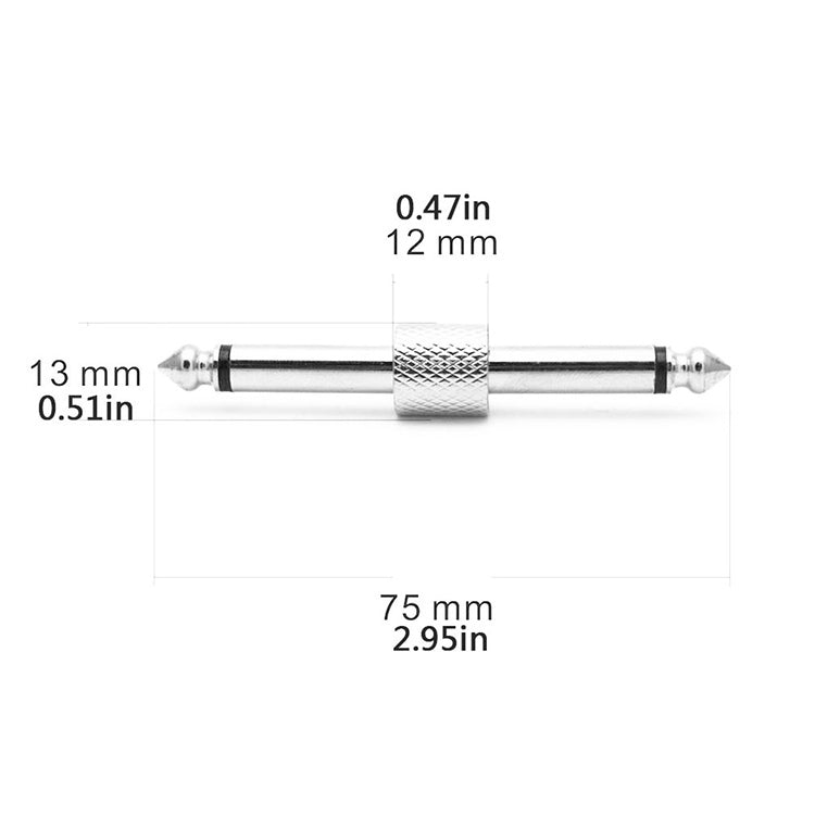 6.35mm 1/4 inch Male to Male Guitar Effect Pedal Connector Electric Pedal Board Adapter