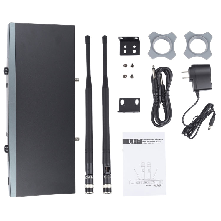 KVM K58 UHF Professional Meeting Wireless Microphone System with 2 Handheld Microphone, 1 to 2, US Plug
