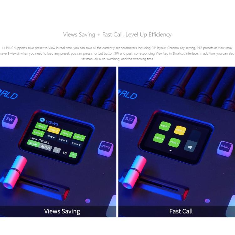 FEELWORLD L1 PLUS Multi-camera Video Mixer Switcher Touch Screen PTZ Control USB3.0 Fast Streaming Switcher