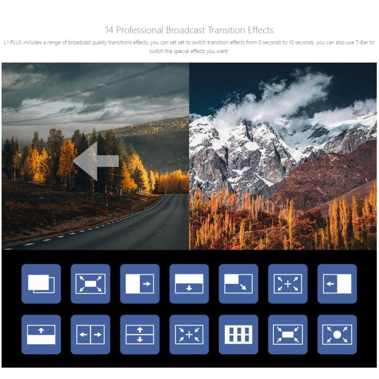 FEELWORLD L1 PLUS Multi-camera Video Mixer Switcher Touch Screen PTZ Control USB3.0 Fast Streaming Switcher